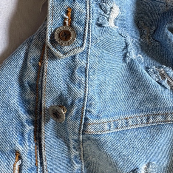 Furst of a Kind Women's Distressed Denm Jacket - "Flying Circus" Medium - Picture 13 of 16